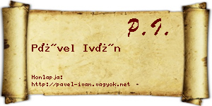 Pável Iván névjegykártya