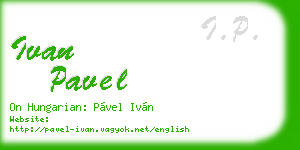 ivan pavel business card
